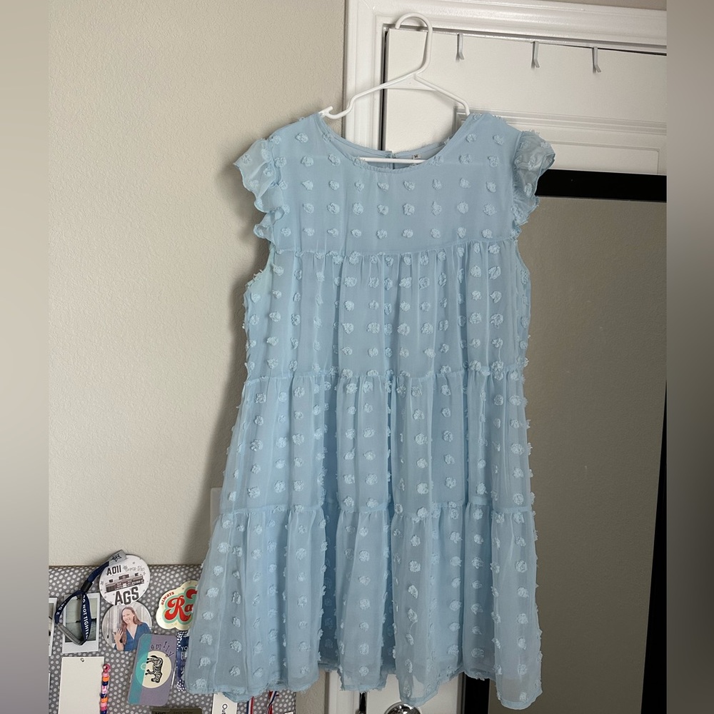 Blue Babydoll Mini Dress